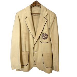 VTG Cornell University Reunion Blazer Cream Wool with Carnelian Piping 38R/Med